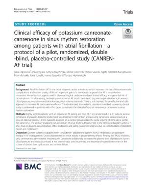 Clinical Efficacy of Potassium Canreonate