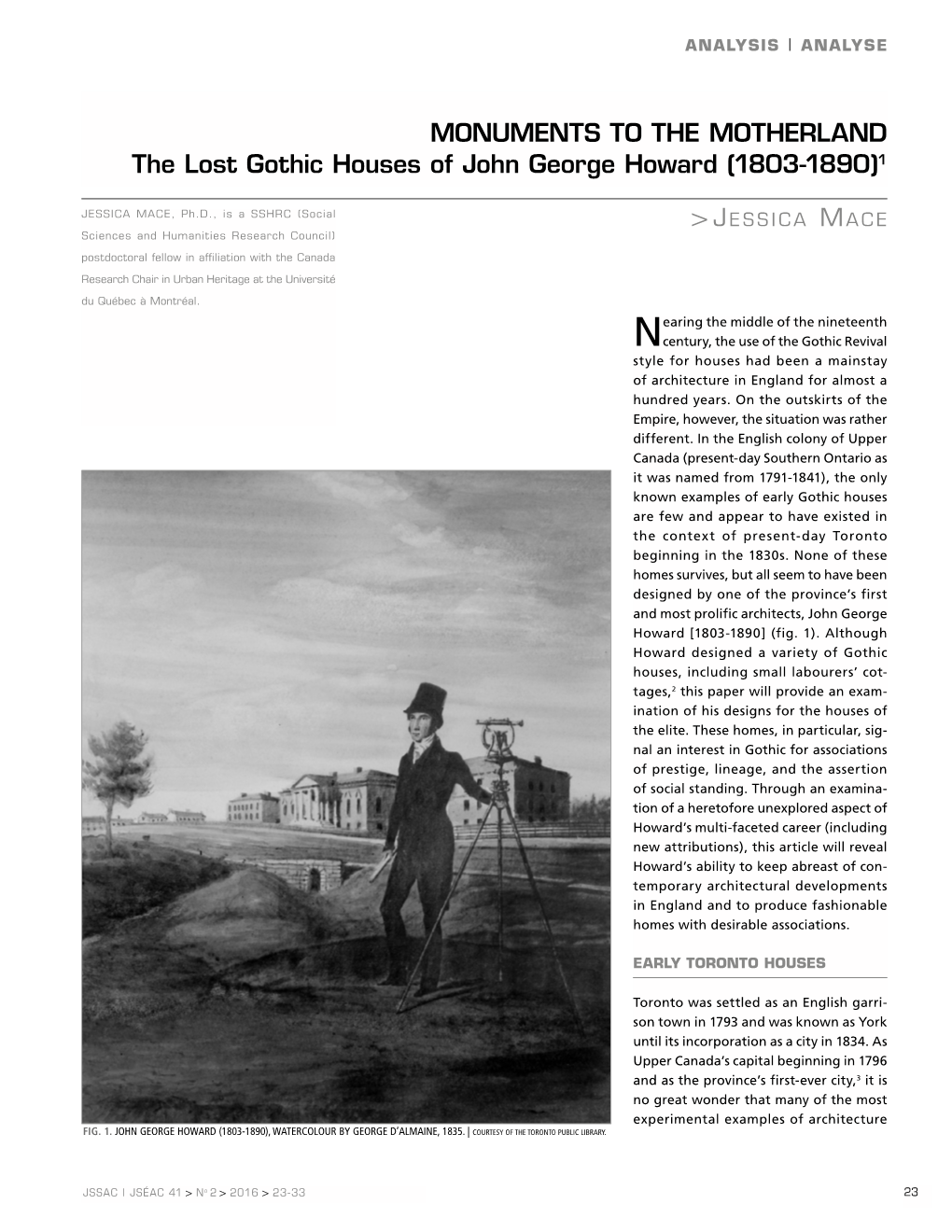 MONUMENTS to the MOTHERLAND the Lost Gothic Houses of John George Howard (1803-1890)1