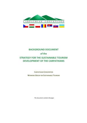 Background Document of the Strategy for the Sustainable Tourism Development of the Carpathians, 2014