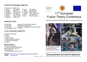 11 European Fusion Theory Conference