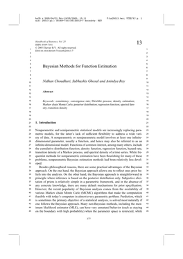 Bayesian Methods for Function Estimation