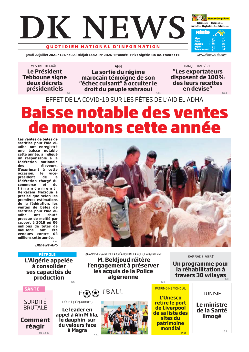 Baisse Notable Des Ventes De Moutons Cette Année