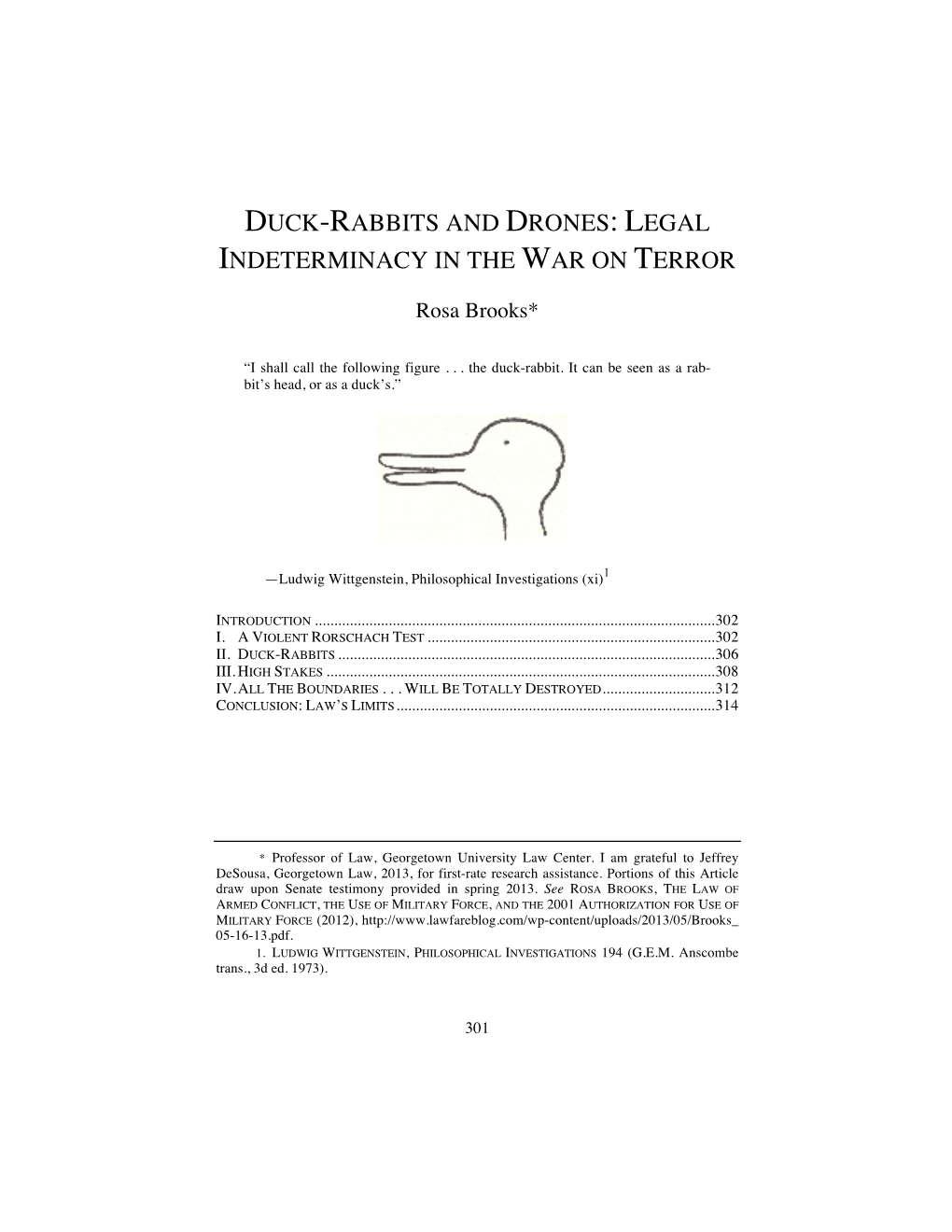 Duck-Rabbits and Drones: Legal Indeterminacy in the War on Terror