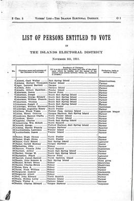 List of Persons Entitled to Vote