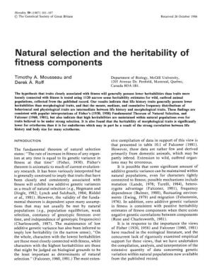 Natural Selection and the Heritability of Fitness Components
