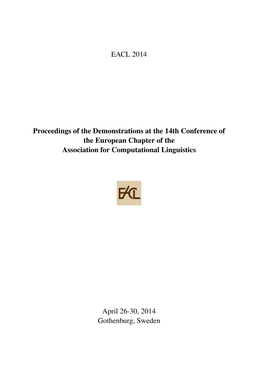 Proceedings of the Demonstrations at the 14Th Conference of the European Chapter of the Association for Computational Linguistics