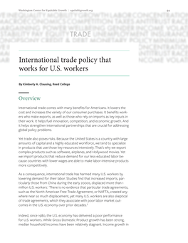 International Trade Policy That Works for U.S. Workers