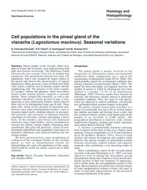 Cell Populations in the Pineal Gland of the Viscacha (Lagostomus Maximus)