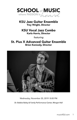 KSU Jazz Guitar Ensemble and Vocal Jazz Combo, with the St. Pius X