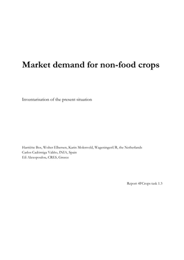 Market Demand for Non-Food Crops