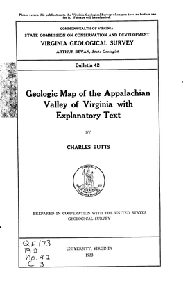 Valley of Virginia with Explanatory Text