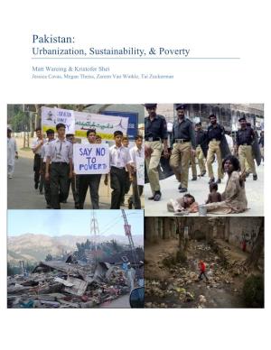Pakistan: Urbanization, Sustainability, & Poverty