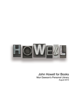 John Howell for Books