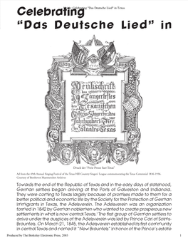 In Texas 1 º the First Group of German Settlers to German Settlers of Group First the 1