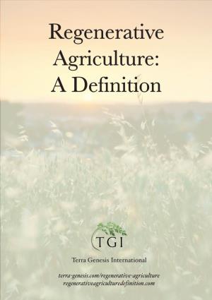 Definition Regenerative Agriculture Low