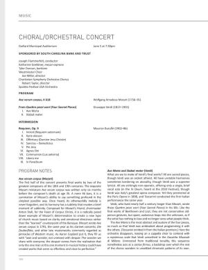 Choral/Orchestral Concert