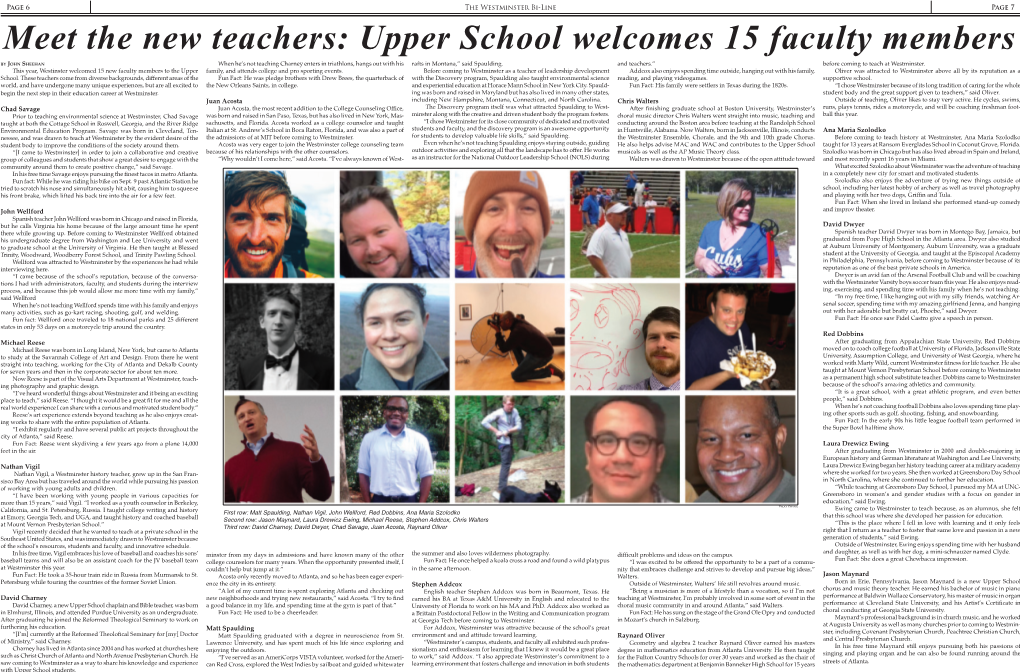 Meet the New Teachers: Upper School Welcomes 15 Faculty Members