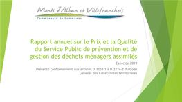 Rapport Annuel Sur Le Prix Et La Qualité Du Service Public De