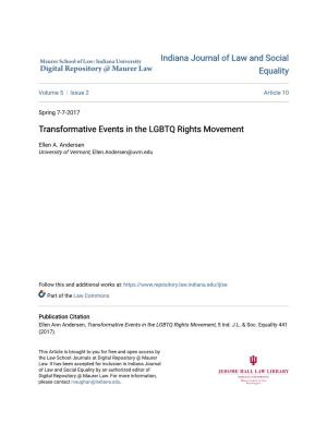 Transformative Events in the LGBTQ Rights Movement