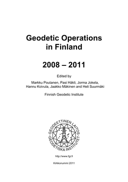 Geodetic Operations in Finland 2008 – 2011