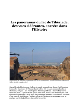 Les Panoramas Du Lac De Tibériade, Des Vues Sidérantes, Ancrées Dans L’Histoire