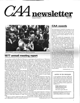 March 1977 CAA Newsletter