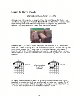 Guitar Lessons Outline