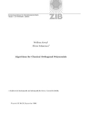 Algorithms for Classical Orthogonal Polynomials