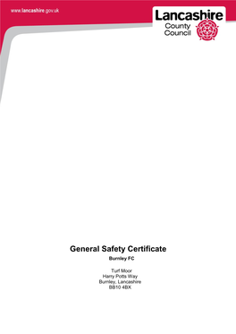 General Safety Certificate Burnley Football Club.Pdf