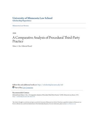 A Comparative Analysis of Procedural Third-Party Practice Minn
