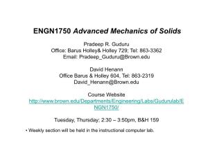 ENGN1750 Advanced Mechanics of Solids