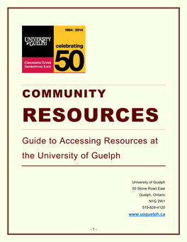 University of Guelph Community Resource Guide