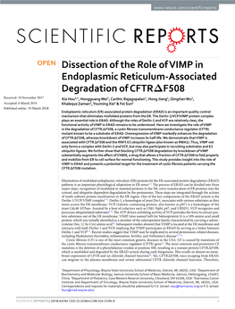 Dissection of the Role of VIMP in Endoplasmic Reticulum-Associated