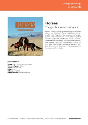 Horses the Greatest Man’S Conquest