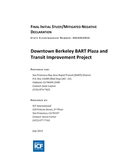 Downtown Berkeley BART Plaza and Transit Improvement Project