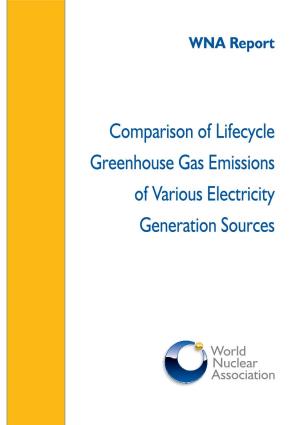 Comparison of Lifecycle Greenhouse Gas Emissions of Various Electricity Generation Sources Contents