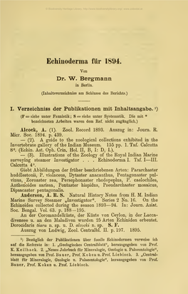 Archiv Für Naturgeschichte