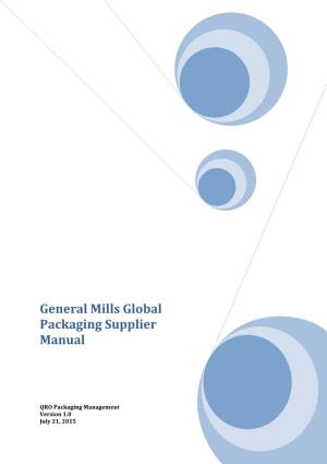 General Mills Global Packaging Supplier Manual
