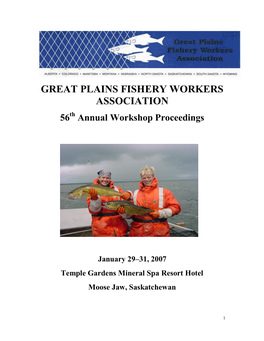 GREAT PLAINS FISHERY WORKERS ASSOCIATION 56Th Annual Workshop Proceedings