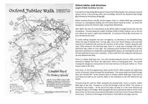 Oxford Jubilee Walk Directions Length of Walk 10.3Miles/ 16.5 Km
