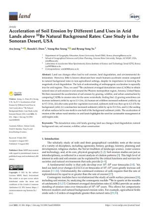 Acceleration of Soil Erosion by Different Land Uses in Arid Lands Above 10Be Natural Background Rates: Case Study in the Sonoran Desert, USA