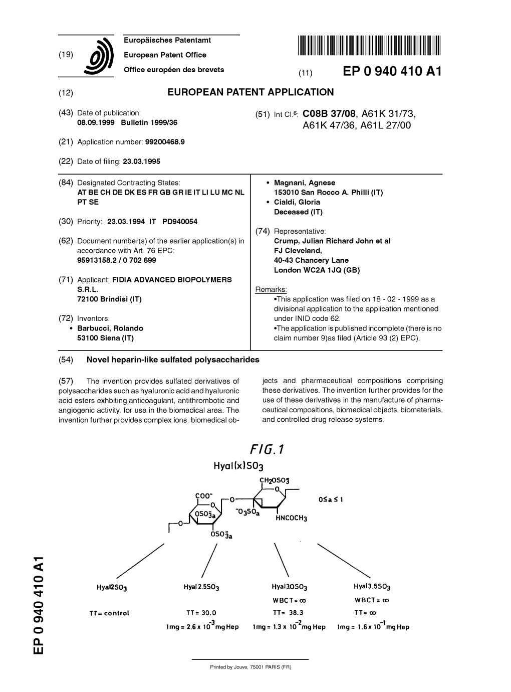 Novel Heparin-Like Sulfated Polysaccharides