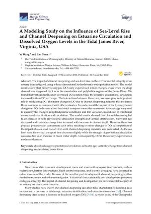 A Modeling Study on the Influence of Sea-Level Rise and Channel Deepening on Estuarine Circulation and Dissolved Oxygen Levels I