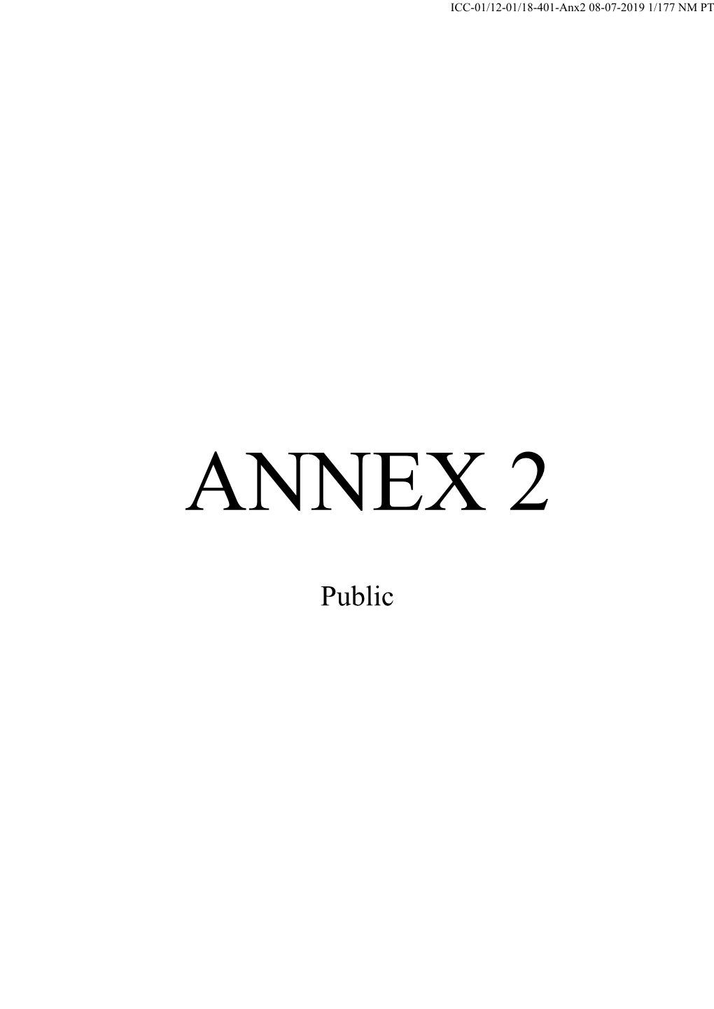 Public ICC-01/12-01/18-401-Anx2 08-07-2019 2/177 NM PT