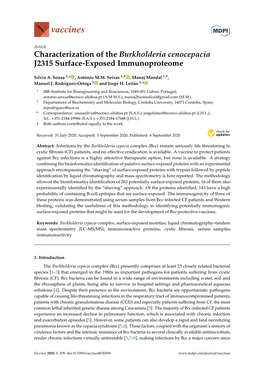 Characterization of the Burkholderia Cenocepacia J2315 Surface-Exposed Immunoproteome