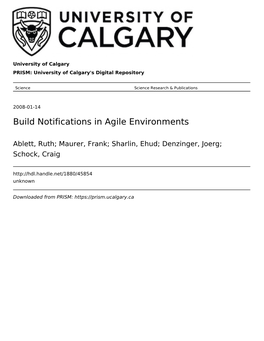 Build Notifications in Agile Environments