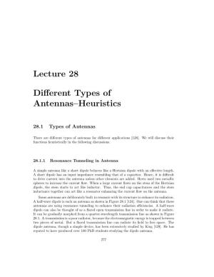 Lecture 28 Different Types of Antennas–Heuristics