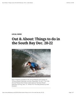 Things to Do in the South Bay Dec. 20-22 – Daily Breeze 1/22/20, 2�13 PM