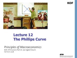 Lecture 12 the Phillips Curve