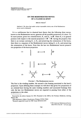 On the Reidemeister Moves of a Classical Knot